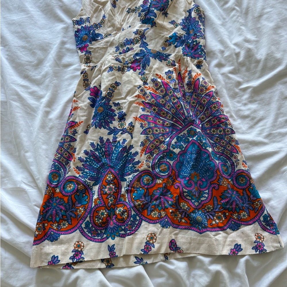 Blue Sleeveless Scoop Neck Mini Sundress